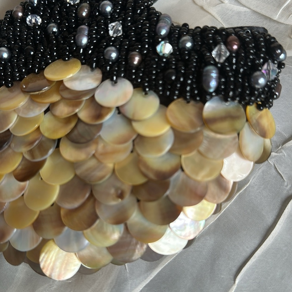 Stunning statement piece Mother of Pearl minaudière purse bag - Picture 15 of 17